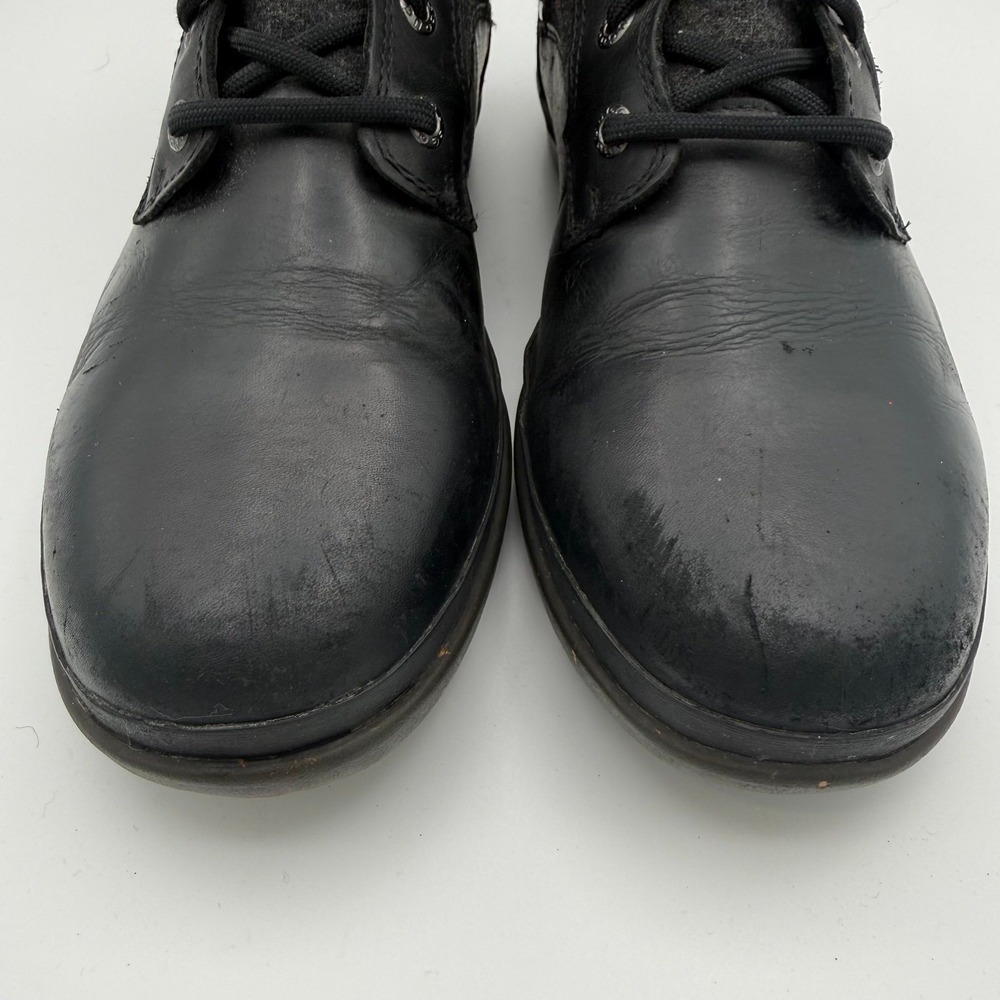 Womens UGG Kesey Black Leather Gray Wool Shaft Waterproof Round Toe Boots Size 9 - Picture 7 of 9